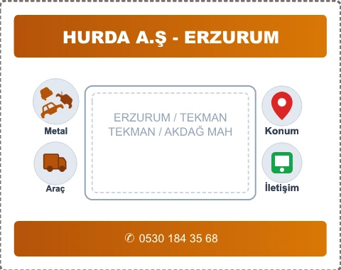 ERZURUM TEKMAN AKDAĞ MAH Hurda Alım